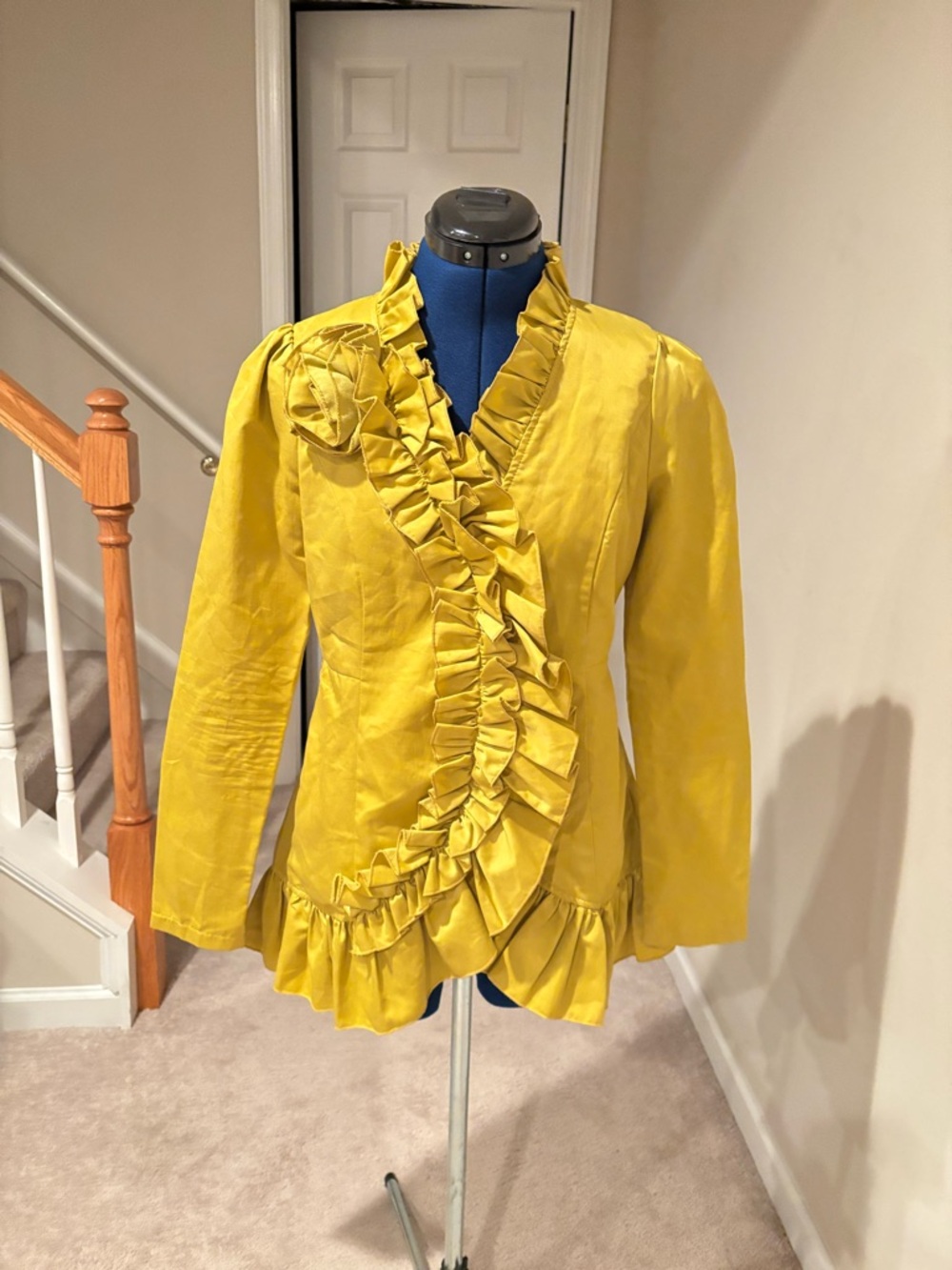 Ryu Bright Yellow Ruffle-Trim Jacket